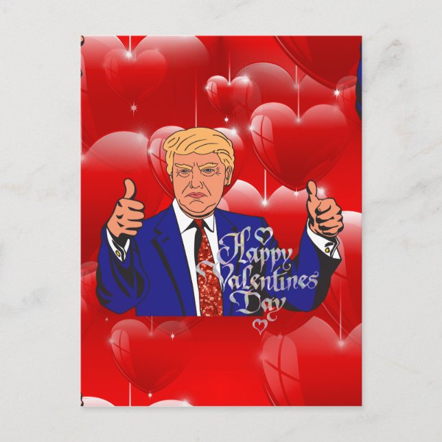 Postal Festiva día de San Valentín donald trump (Anverso)