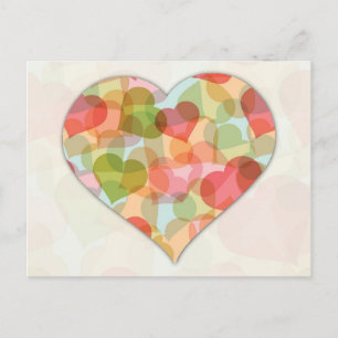 Postal Festiva Día de San Valentín feliz con los corazones