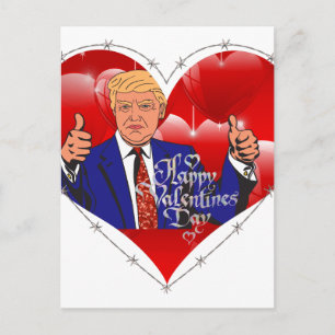 Postal Festiva día de San Valentín feliz Donald Trump