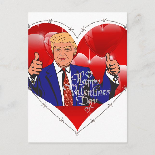 Postal Festiva día de San Valentín feliz Donald Trump (Anverso)