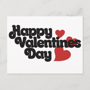 Postal Festiva Día de San Valentín retro feliz