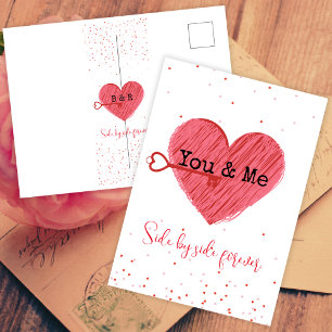 Postal Festiva Día de San Valentín retro vintage del corazón de a