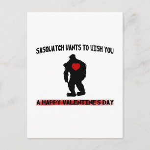 Postal Festiva Día de San Valentín Sasquatch