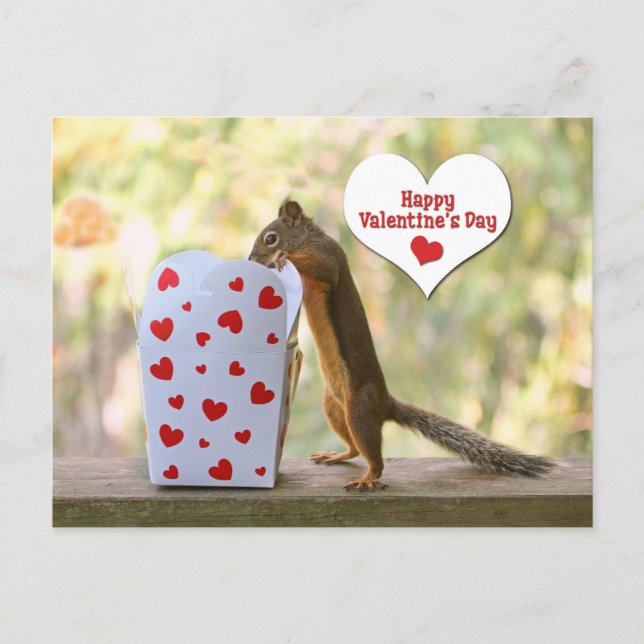 Postal Festiva Día de San Valentín Squirrel
