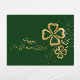 Postal Festiva Día de Sta Patrones de Oro de Shamrock