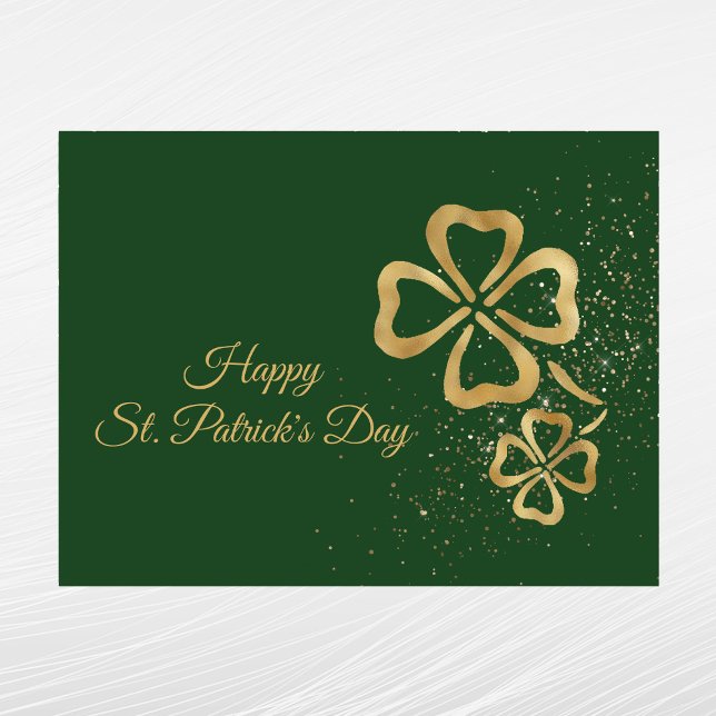 Postal Festiva Día de Sta Patrones de Oro de Shamrock (Subido por el creador)
