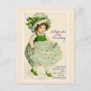 Postal Festiva Día del Chica irlandés St. Patrick