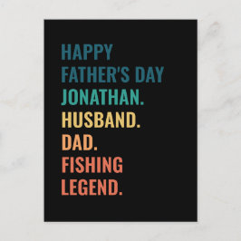 Postal Festiva Día del Padre de Marido Personalizado, Leyenda Pes