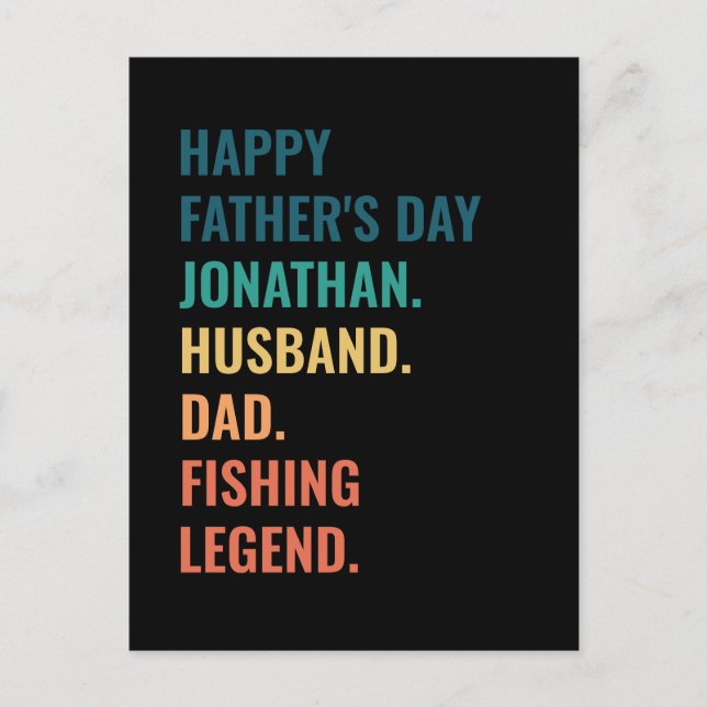 Postal Festiva Día del Padre de Marido Personalizado, Leyenda Pes (Anverso)