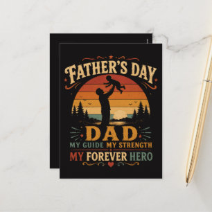 Postal Festiva Día del Padre Mejor Papá del Mundo Vintage