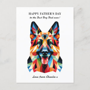 Postal Festiva Día del padre personalizado del perro pastor alemá