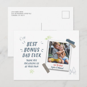 Postal Festiva Día del Padre Stepdad Mejor Papa Nunca