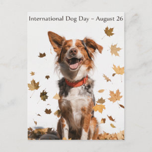 Postal Festiva Día Internacional del Perro Arte de Pastor Austral