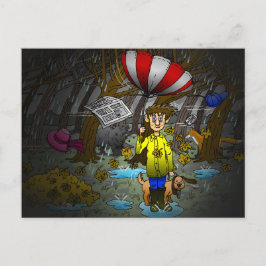 Postal Festiva Día lluvioso y ventoso