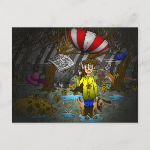 Postal Festiva Día lluvioso y ventoso