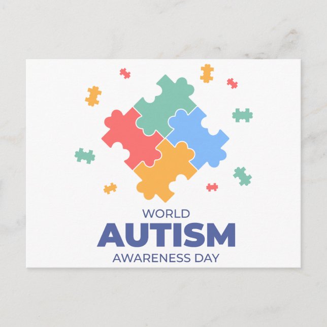 Postal Festiva Día Mundial de Conciencia sobre el Autismo (Anverso)