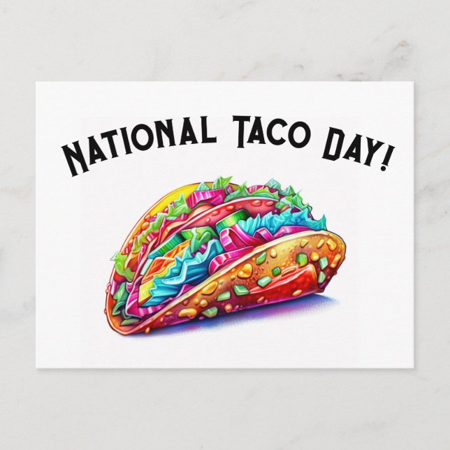 Postal Festiva Día Nacional del Taco (Anverso)