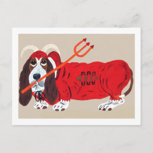Postal Festiva Diablo Basset Hound