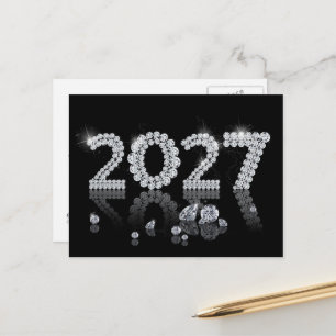 Postal Festiva Diamantes Brillantes de Lujo Año Nuevo 2027