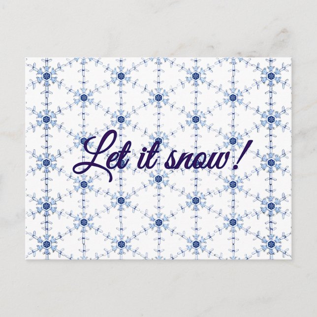 Postal Festiva Diamond Snowflake Pattern Postcard (Anverso)