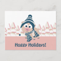 ¡Días de fiesta de Hoggy! Cerdo lindo del invierno