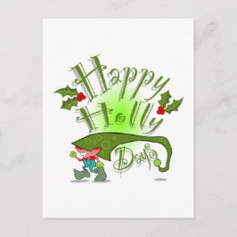 Postal Festiva Días felices del acebo