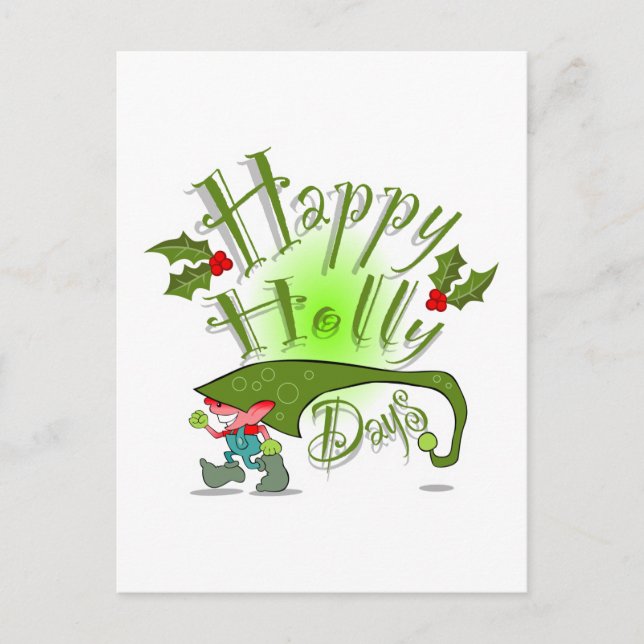 Postal Festiva Días felices del acebo (Anverso)