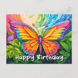 Postal Festiva Dibujo de mariposa abstracta de cumpleaños feliz