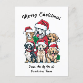 Postal Festiva Dibujo de Navidades de perros callejeros