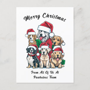 Postal Festiva Dibujo de Navidades de perros callejeros