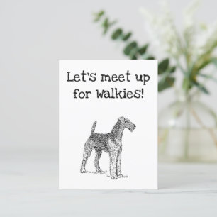 Postal Festiva Dibujo de Perro Elegante de Airedale Terrier