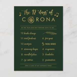 Postal Festiva Diez divertidos días de Corona   Navidades de oro