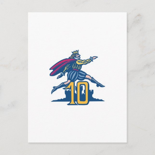 Postal Festiva Diez señores a saltar (Anverso)