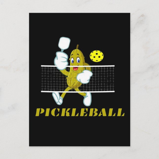 Postal Festiva Dill funny jugando pickleball  (Anverso)