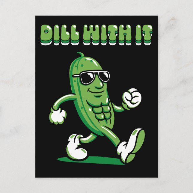 Postal Festiva Dill With It Pickle Pun (Anverso)