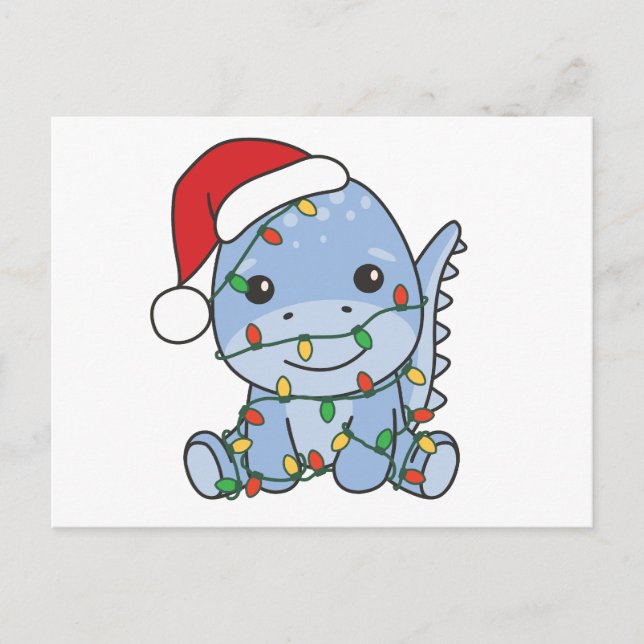 Postal Festiva Dino Navidades Animales de invierno feriados Dinos (Anverso)