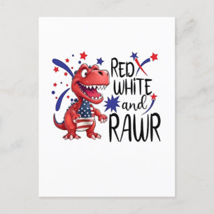 Postal Festiva Dinosaurio de los Rawr Blancos Occidentales