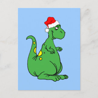 Postal Festiva dinosaurio Santa
