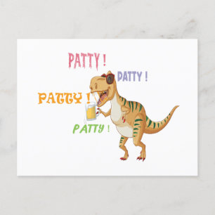 Postal Festiva Dinosaurios Con Un Fiesta