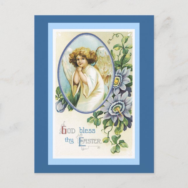 Postal Festiva Dios bendice Thy Pascua (Anverso)