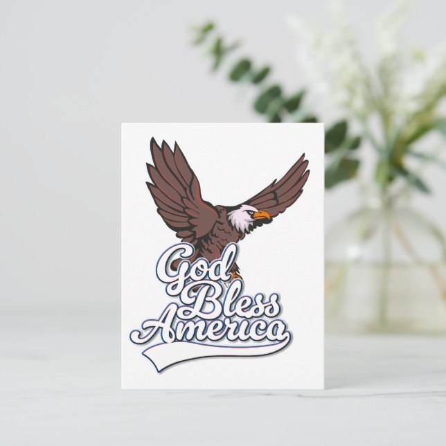 Postal Festiva Dios bendiga América (Anverso de pie)