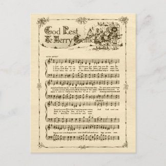 Postal Festiva Dios descanse usted merry Caballeros CC0604 Postca