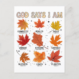 Postal Festiva Dios dice que soy la cosecha de otoño gracias