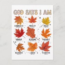 Postal Festiva Dios dice que soy la cosecha de otoño gracias
