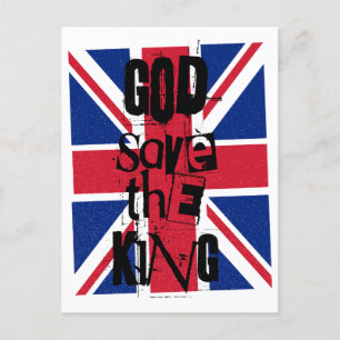 Postal Festiva Dios salve al rey Charles Monarca Real Británico