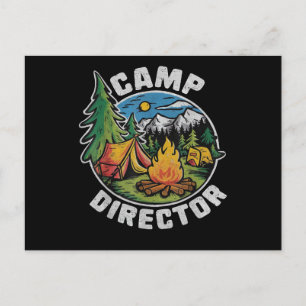 Postal Festiva Director de campamento retro camping campamento de