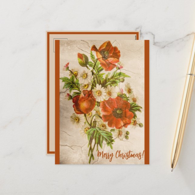 Postal Festiva Discoteca roja botánica victoriana con problemas (Anverso/Reverso In Situ)