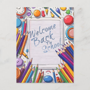 Postal Festiva Diseño Colorido de Bienvenida al Regreso a Clases