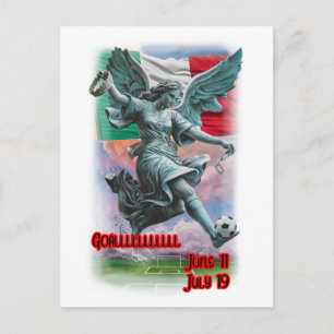 Postal Festiva Diseño Colorido del Ángel de la Independencia en u