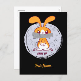 Postal Festiva Diseño cómico sarcástico y gracioso en conejo